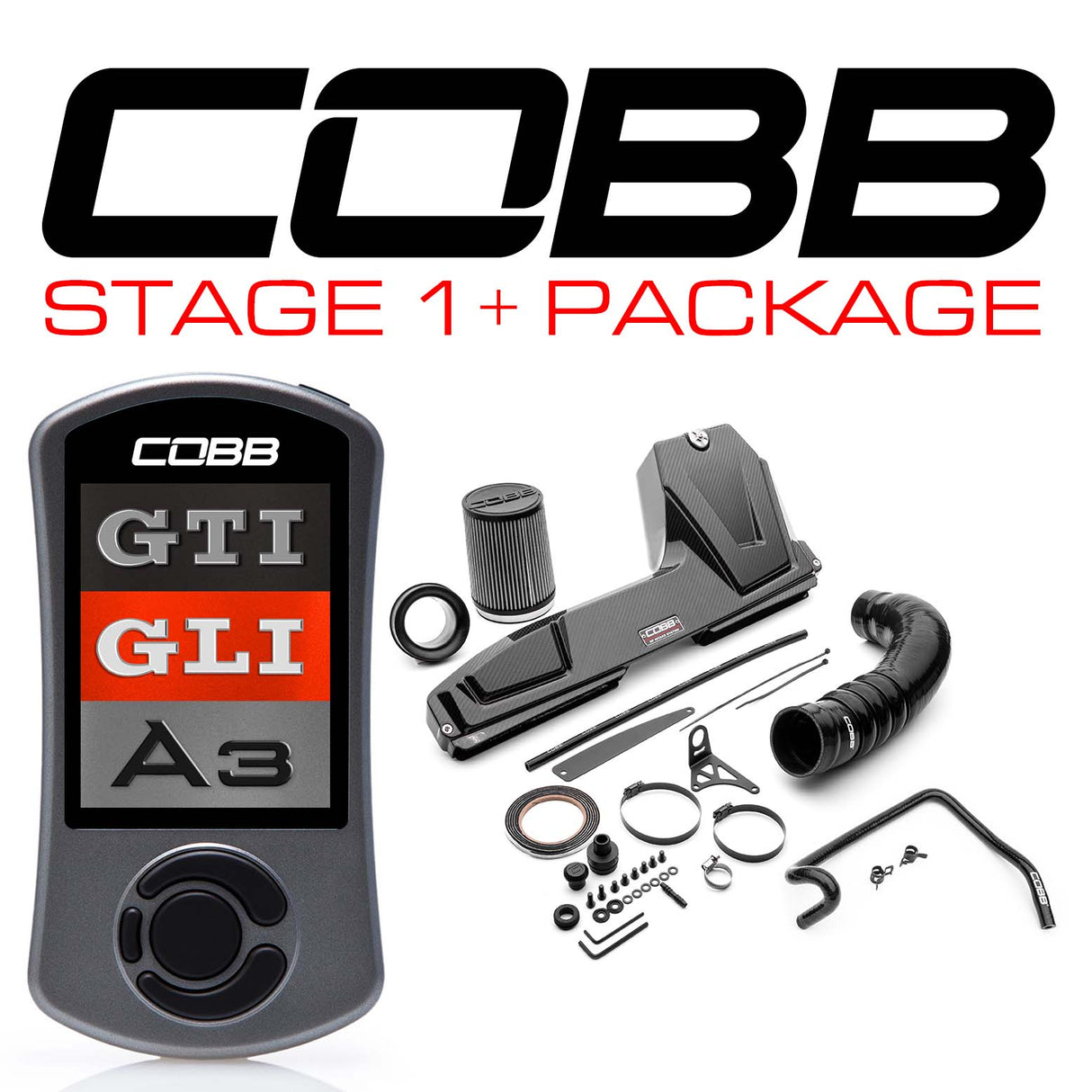 Cobb Stage 1 Power Package (w/ Redline Carbon Fiber Intake) - VW/Audi MQB 2.0T (MT)